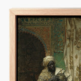 Inspection - Ludwig Deutsch Orientalism Art Print / Canvas Framed Classical Painting African Man Ornate, Lavish 19th-century Cairo, Opulent