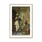 Inspection Ludwig Deutsch Orientalism Art Print, Figure White Robes Turban Examines Decorative Vessel