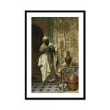 Inspection - Ludwig Deutsch Orientalism Art Print, Framed Orientalist Painting Person Traditional Middle Eastern Robes