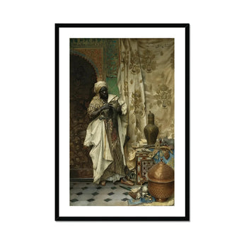 Inspection - Ludwig Deutsch Orientalism Art Print, Framed Orientalist Painting Person Traditional Middle Eastern Robes