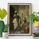 Inspection - Ludwig Deutsch Orientalism Art Print, Framed Vintage Photograph Person Traditional Middle Eastern Dress