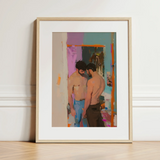 Interlude - Sleazy Gay Motel Hookup Art Print / Canvas, 12x16’’ / 31x41cm / Natural Frame / Matboard, Posters Prints & Visual Artwork, Toby