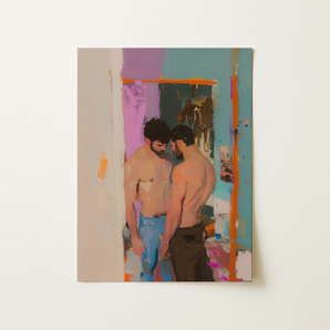 Interlude - Sleazy Gay Motel Hookup Art Print / Canvas, 12x16’’ / 31x41cm / Unframed / no Border, Posters Prints & Visual Artwork, Toby Leon