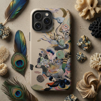 Into the Wild - Dreamy Botanical Art Phone Case Beige Phone Case Intricate Colorful Illustrations Marine Life Dreamy Botanical Art,
