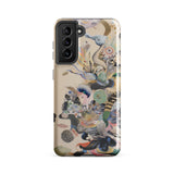 Into the Wild - Dreamy Botanical Art Phone Case Samsung Galaxy S21 Fe / Gloss Beige Phone Case Vibrant Surreal Illustration Sea Creatures