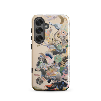 Into the Wild - Dreamy Botanical Art Phone Case Samsung Galaxy S25 / Gloss Beige Phone Case Adorned Vibrant Detailed Illustration Marine
