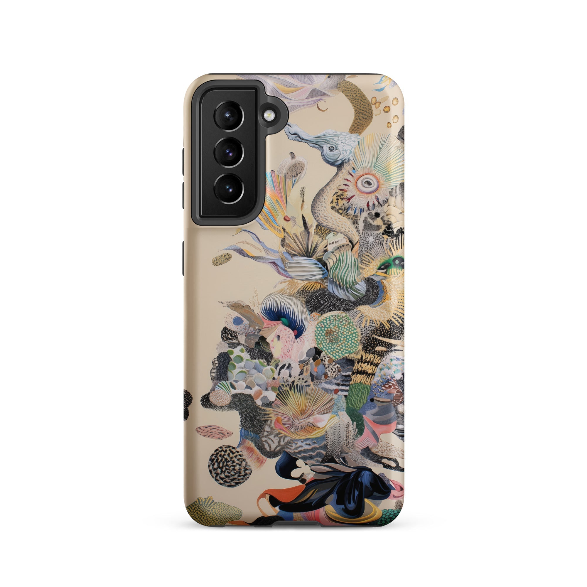 Into the Wild Dreamy Botanical Art Samsung Case, Galaxy S21 / Matte, Smartphone Cream Colored Case Abstract Colorful Organic Design