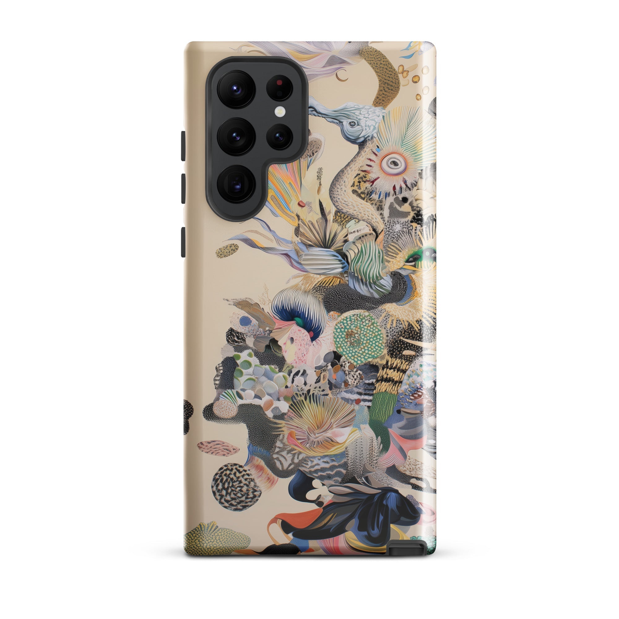 Into the Wild Dreamy Botanical Art Samsung Case, Galaxy S22 Ultra / Gloss, Smartphone Beige Case Intricate Colorful Abstract Design