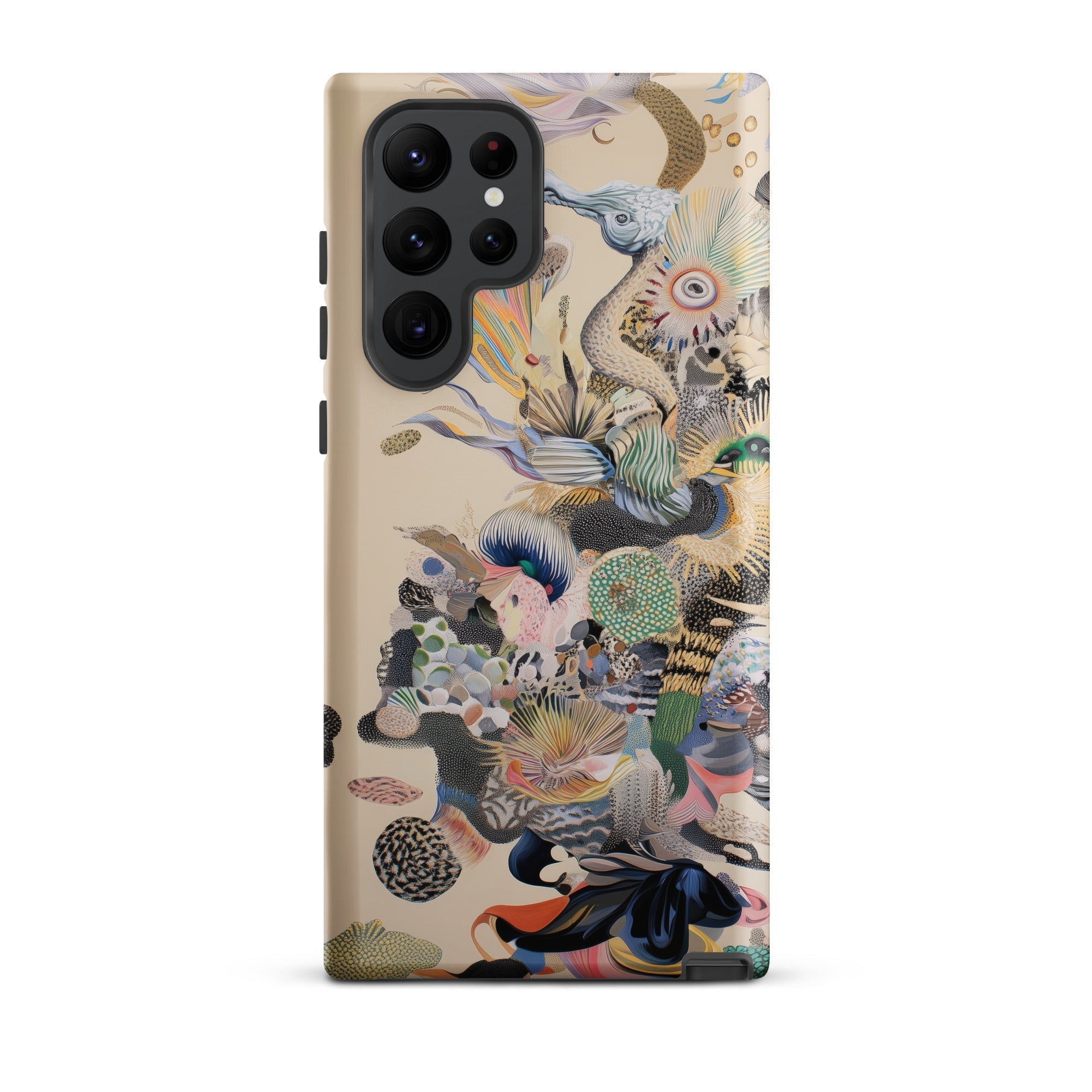 Into the Wild Dreamy Botanical Art Samsung Case, Galaxy S22 Ultra / Matte, Beige Phone Case Intricate Colorful Abstract Art Design