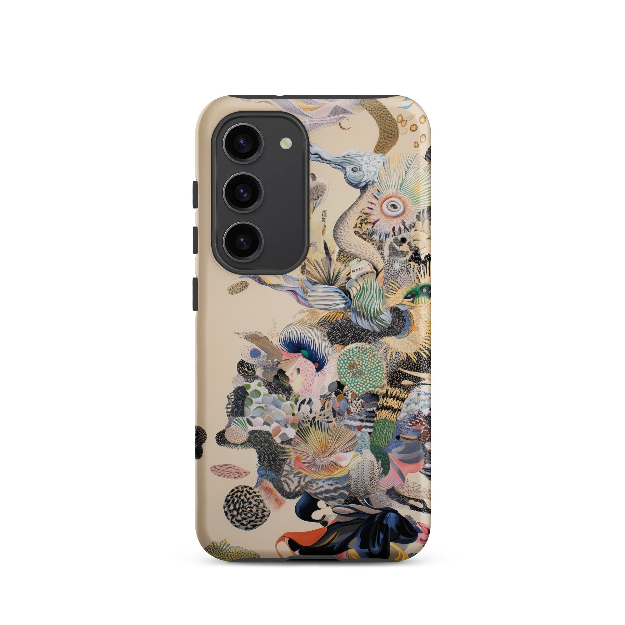 Into the Wild Dreamy Botanical Art Samsung Case, Galaxy S23 / Matte, Smartphone Case Intricate Colorful Surreal Art Design Beige