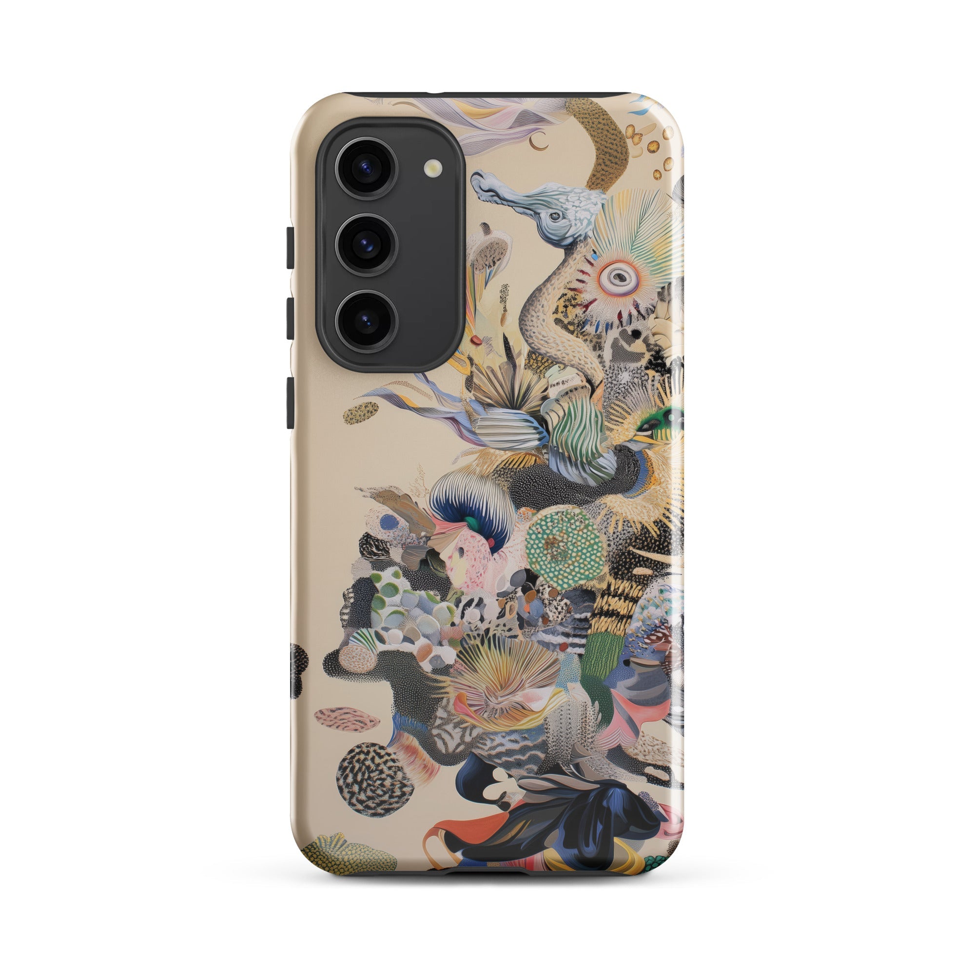 Into the Wild Dreamy Botanical Art Samsung Case, Galaxy S23 Plus / Gloss, Beige Phone Case Vibrant Abstract Art Design