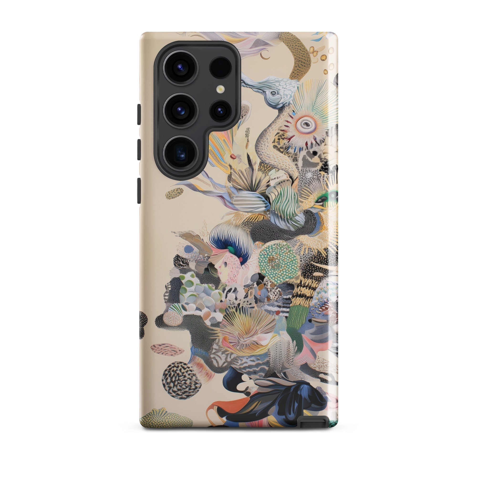 Into the Wild Dreamy Botanical Art Samsung Case, Galaxy S23 Ultra / Gloss, Beige Phone Case Abstract Colorful Intricate Pattern