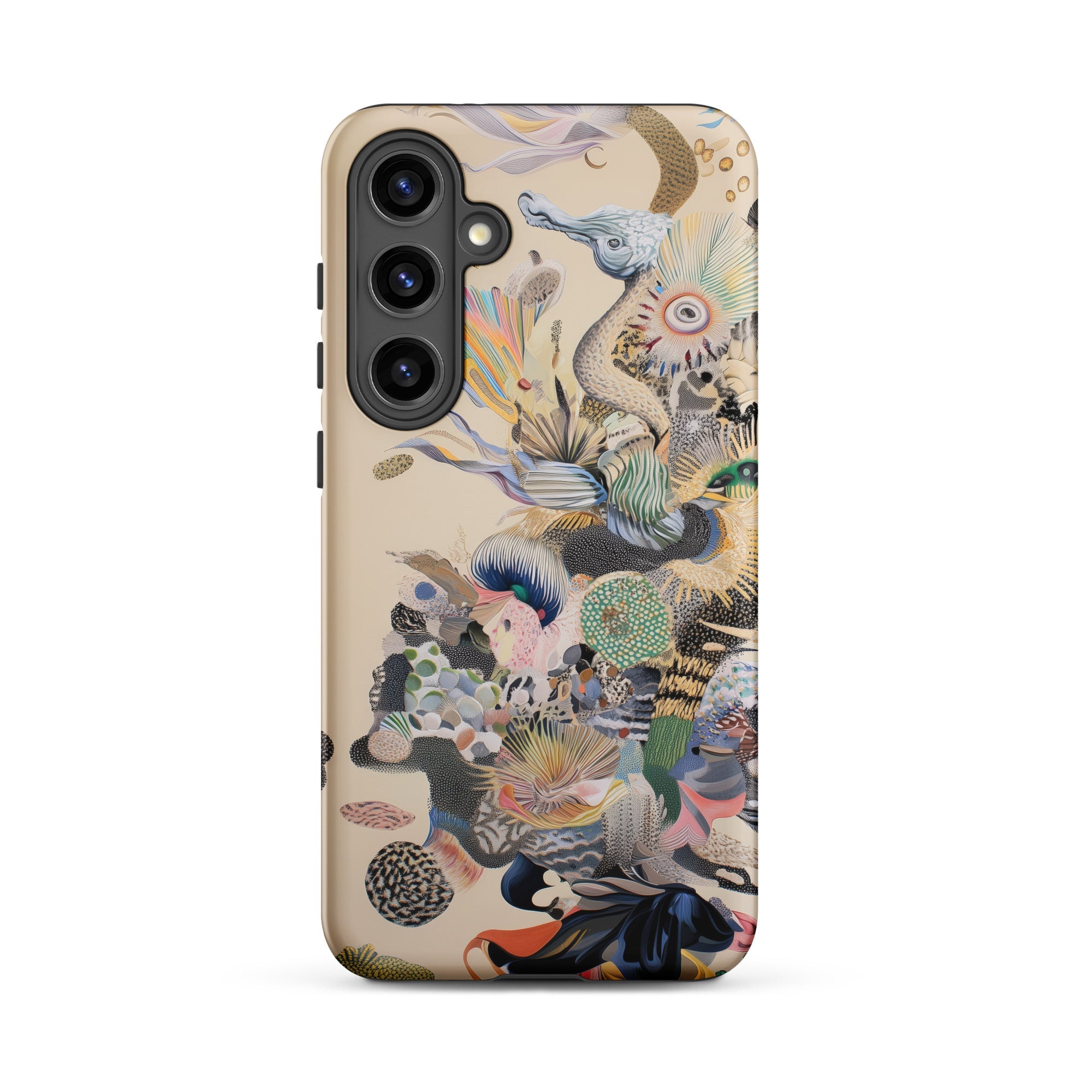 Into the Wild Dreamy Botanical Art Samsung Case, Galaxy S24 Plus / Matte, Beige Smartphone Case Whimsical Abstract Colorful Pattern
