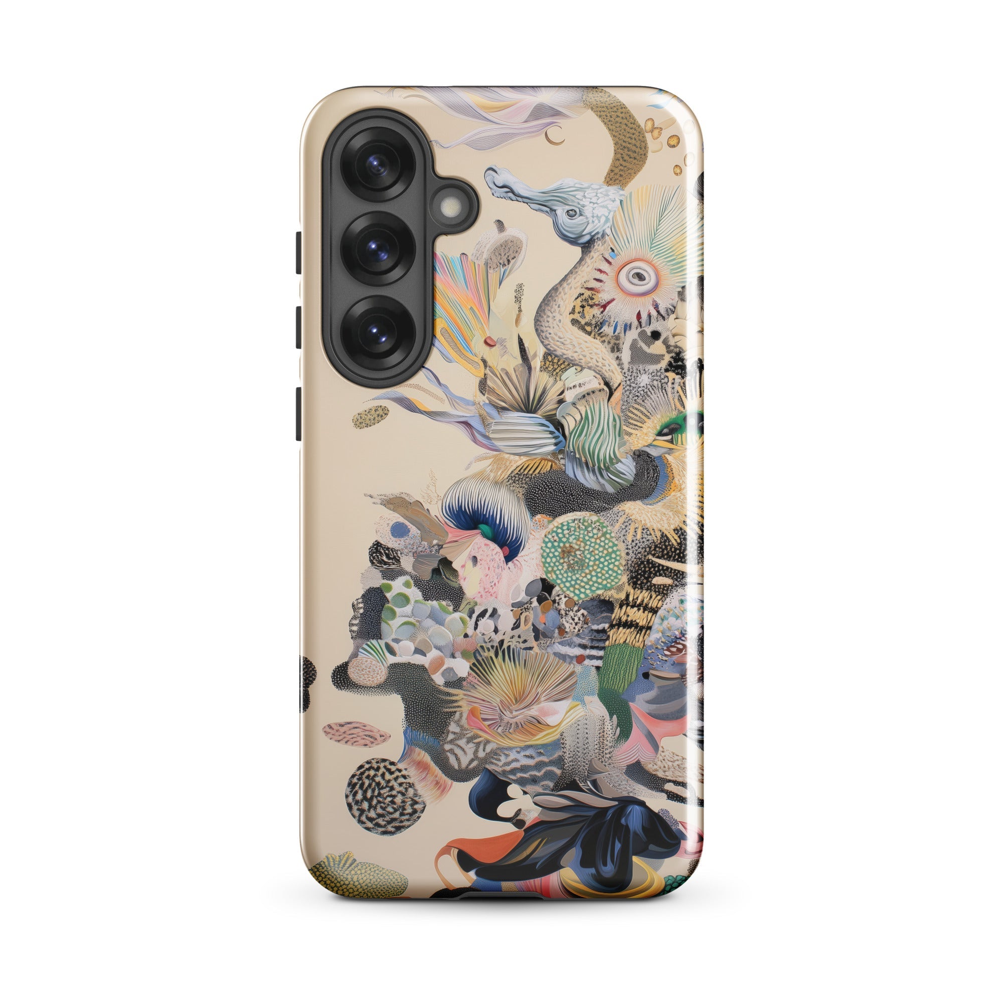 Into the Wild Dreamy Botanical Art Samsung Case, Galaxy S25 Plus / Gloss, Beige Phone Case Abstract Multicolored Patterned Design
