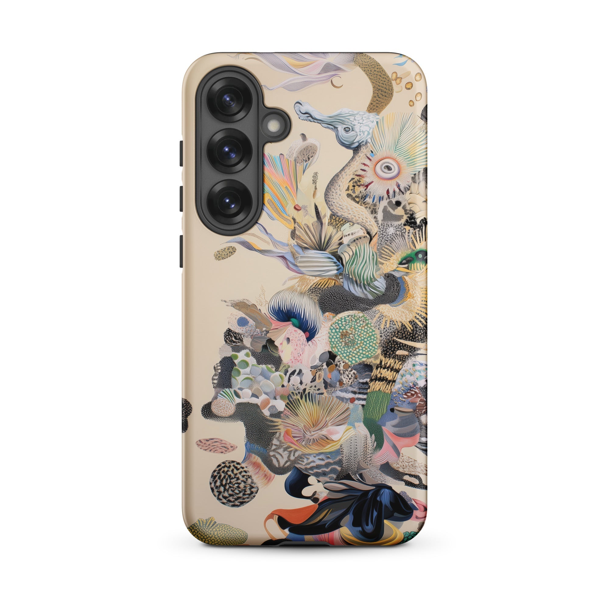 Into the Wild Dreamy Botanical Art Samsung Case, Galaxy S25 Plus / Matte, Beige Smartphone Case Whimsical Colorful Abstract Design