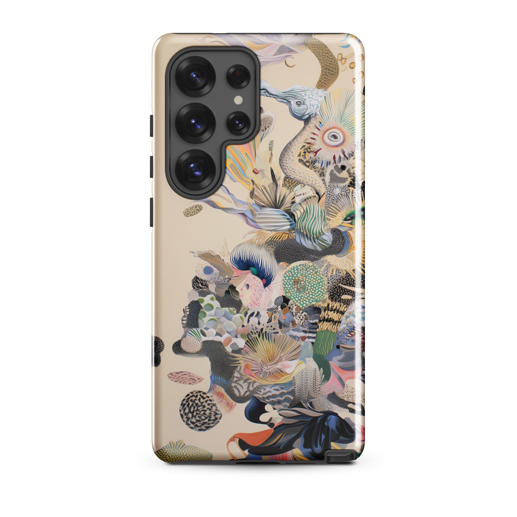 Into the Wild Dreamy Botanical Art Samsung Case, Galaxy S25 Ultra / Gloss, Smartphone Cream Colored Case Abstract Colorful Pattern Organic