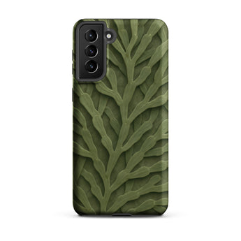 Intricate Green Leaf Pattern Phone Case, Samsung Galaxy S21 Plus / Matte, Mobile Cases, Toby Leon