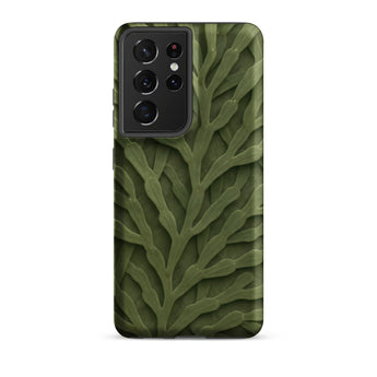 Intricate Green Leaf Pattern Phone Case, Samsung Galaxy S21 Ultra / Matte, Mobile Cases, Toby Leon