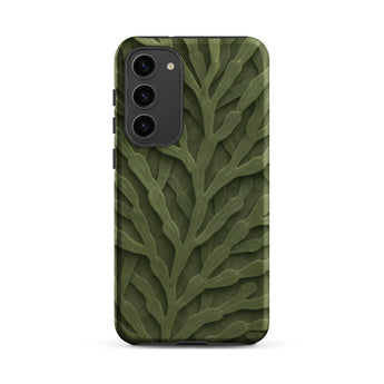 Intricate Green Leaf Pattern Phone Case, Samsung Galaxy S23 Plus / Matte, Mobile Cases, Toby Leon