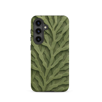 Intricate Green Leaf Pattern Phone Case, Samsung Galaxy S24 / Matte, Mobile Cases, Toby Leon