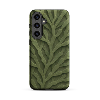 Intricate Green Leaf Pattern Phone Case, Samsung Galaxy S24 Plus / Matte, Mobile Cases, Toby Leon