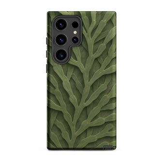 Intricate Green Leaf Pattern Phone Case, Samsung Galaxy S24 Ultra / Matte, Mobile Cases, Toby Leon