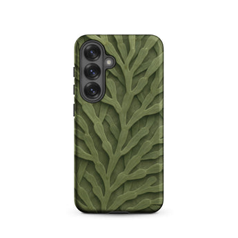 Intricate Green Leaf Pattern Phone Case, Samsung Galaxy S25 / Matte, Mobile Cases, Toby Leon