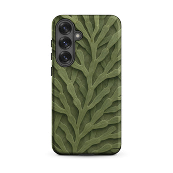 Intricate Green Leaf Pattern Phone Case, Samsung Galaxy S25 Plus / Matte, Mobile Cases, Toby Leon
