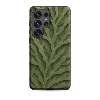 Intricate Green Leaf Pattern Phone Case, Samsung Galaxy S25 Ultra / Matte, Mobile Cases, Toby Leon