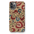 Ionian Islands Embroidery - Textile Folk Art Iphone Case, 11 Pro Max / Matte, Floral Patterned Phone Case