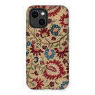 Ionian Islands Embroidery - Textile Folk Art Iphone Case, 14 Plus / Matte, Floral Patterned Phone Case