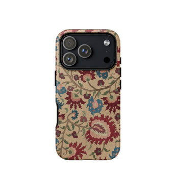 Ionian Islands Embroidery - Textile Folk Art Phone Case Iphone 17 Pro / Matte Beige Floral Iphone 12 Pro Max Case Patterned Ionian Islands