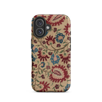 Ionian Islands Embroidery - Textile Folk Art Phone Case Iphone 16 / Matte Floral Patterned Phone Case Ionian Islands Embroidery,