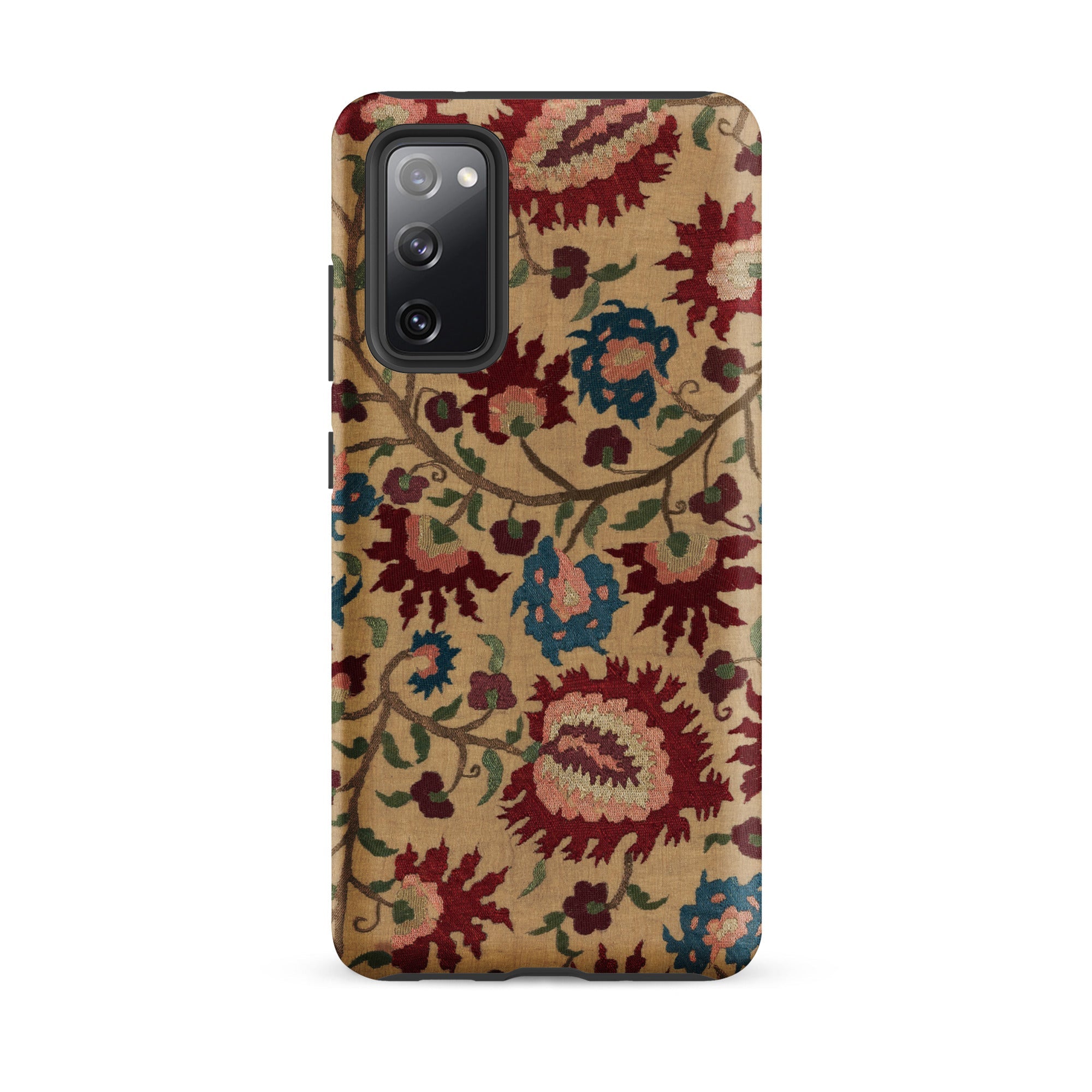 Ionian Islands Embroidery Textile Folk Art Samsung Case, Galaxy S20 Fe / Matte, Smartphone Floral Pattern Case Red Pink Blue Flowers