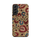 Ionian Islands Embroidery Textile Folk Art Samsung Case, Galaxy S22 Plus / Matte, Smartphone Case Beige Background Intricate Floral Pattern