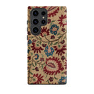 Ionian Islands Embroidery Textile Folk Art Samsung Case, Galaxy S23 Ultra / Matte, Smartphone Case Beige Background Colorful Floral