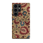 Ionian Islands Embroidery Textile Folk Art Samsung Case, Galaxy S24 Ultra / Matte, Smartphone Case Beige Background Vibrant Floral Pattern
