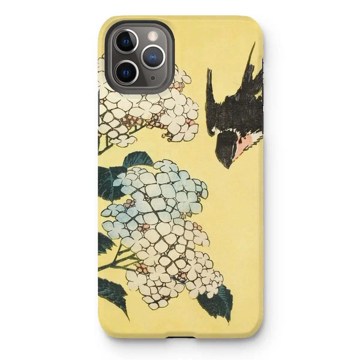 Hydrangea & Swallow - Hokusai Woodblock Art Iphone Case 11 Pro Max / Matte Mobile Phone Cases