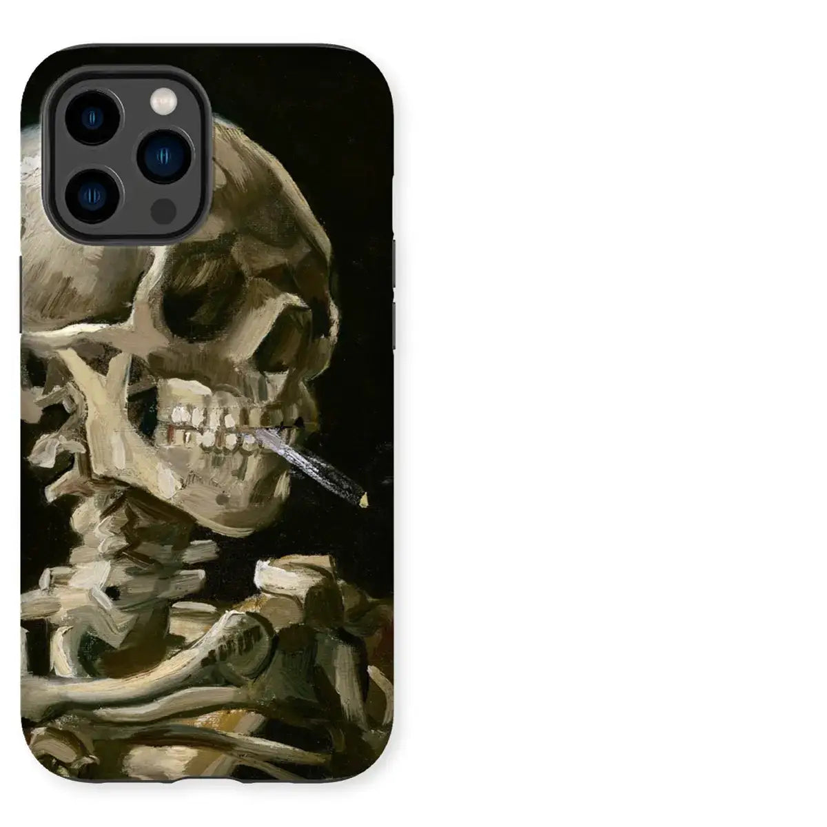 Black and white iPhone case with skeleton art for modern art nerds