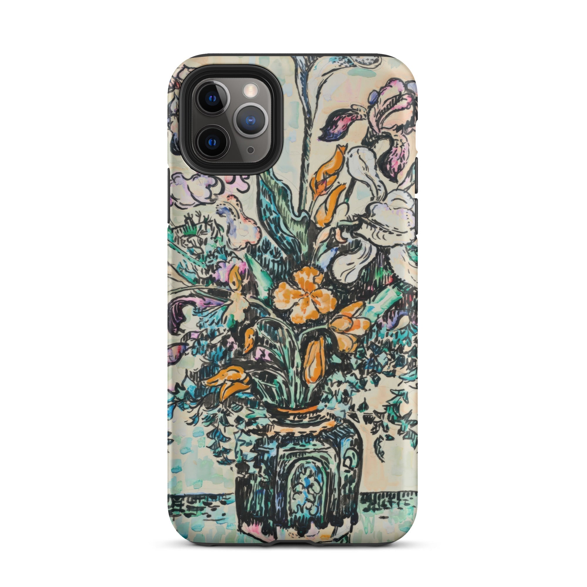 Iris Arum Tulips Paul Signac Iphone Case, 11 Pro Max / Matte, Iphone Case Colorful Floral Vase Design