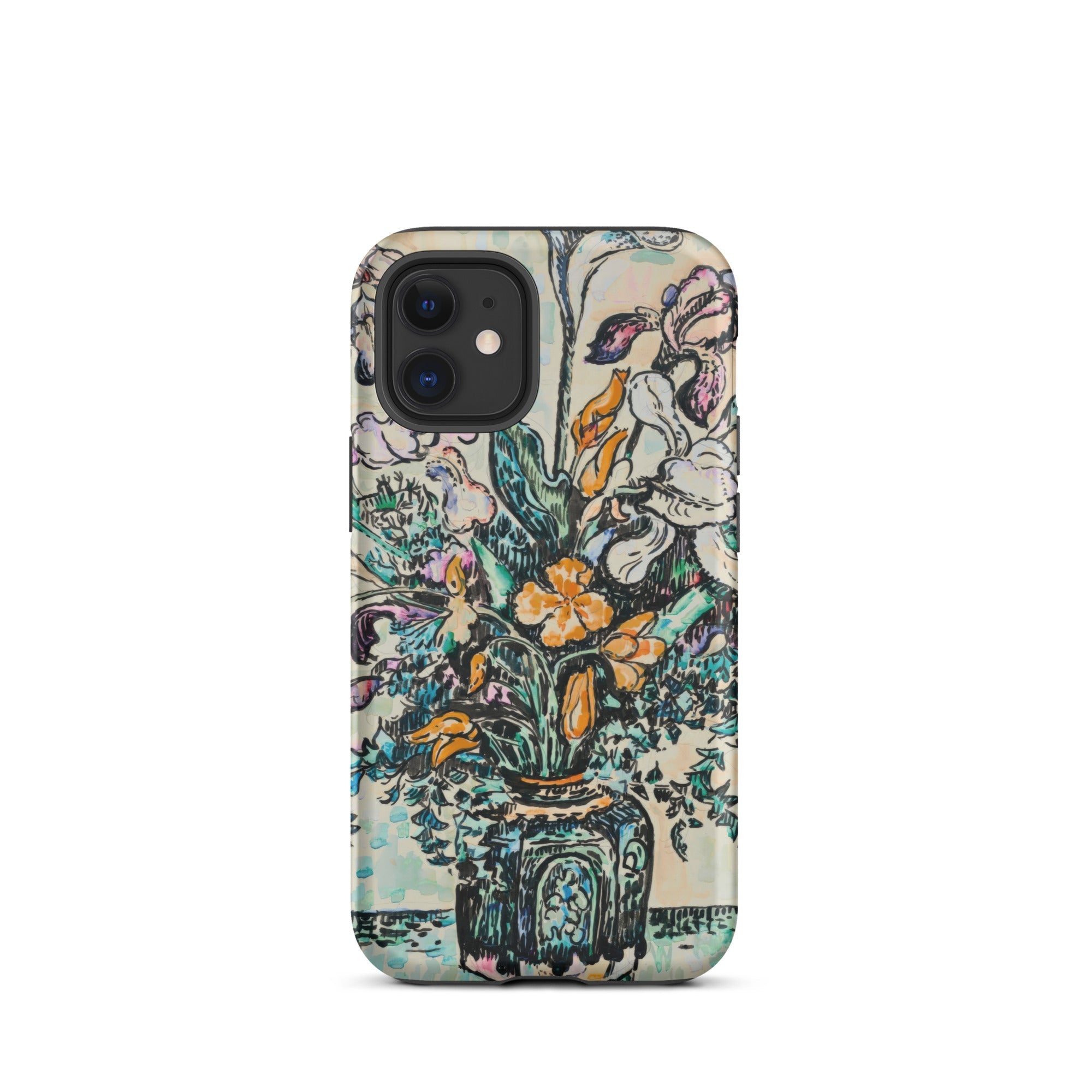 Iris Arum Tulips Paul Signac Iphone Case, 12 Mini / Matte, Iphone Case Colorful Floral Vase Painting