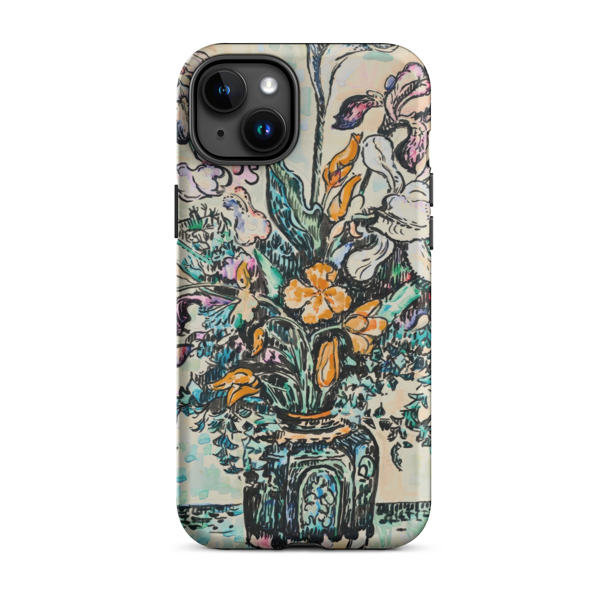 Iris Arum Tulips Paul Signac Iphone Case, 15 Plus / Matte, Iphone Case Colorful Floral Vase