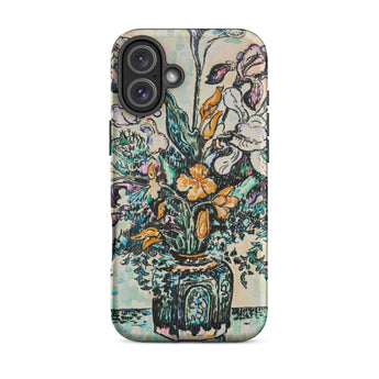 Iris Arum Tulips - Paul Signac Phone Case Iphone 16 Plus / Matte Smartphone Colorful Floral Vase Painting Signac’s, Mosaic Mobile Cases