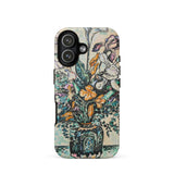 Iris Arum Tulips - Paul Signac Phone Case Iphone 17 / Matte Green Floral Intricate Design Durable Material Signac’s, Mosaic Mobile Cases