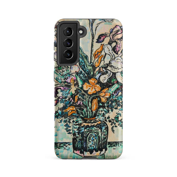 Iris Arum Tulips - Paul Signac Phone Case Samsung Galaxy S21 Fe / Matte Vibrant Stylized Floral Arrangement Decorative Vase Signac’s,