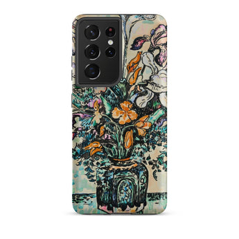 Iris Arum Tulips - Paul Signac Phone Case Samsung Galaxy S21 Ultra / Matte Vibrant Illustrated Floral Arrangement Ornate Vase Signac’s,