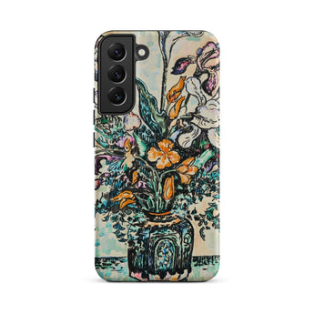 Iris Arum Tulips - Paul Signac Phone Case Samsung Galaxy S22 Plus / Matte Vibrant Stylized Floral Arrangement Ornate Vase Signac’s, Mosaic