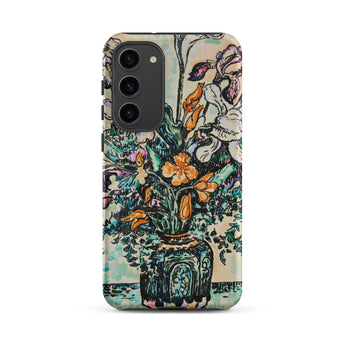 Iris Arum Tulips - Paul Signac Phone Case Samsung Galaxy S23 Plus / Matte Vibrant Stylized Floral Arrangement Ornate Vase Signac’s, Mosaic