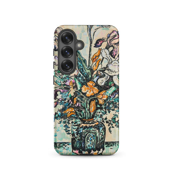 Iris Arum Tulips - Paul Signac Phone Case Samsung Galaxy S25 / Matte Vibrant Illustrated Bouquet Flowers Decorative Vase Signac’s, Mosaic