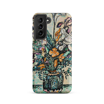 Iris Arum Tulips - Paul Signac Samsung Case, Galaxy S21 / Matte, Smartphone Case Colorful Floral Vase Painting